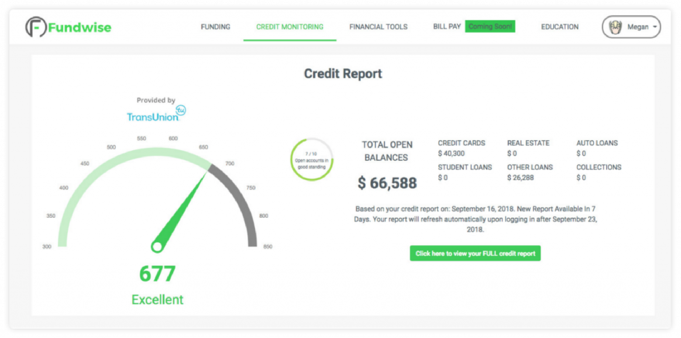 fundwise credit monitoring