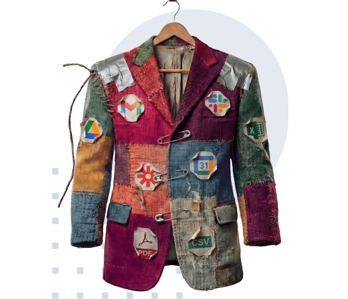 Frank's old Frankenstack suit - patched together from multiple tools